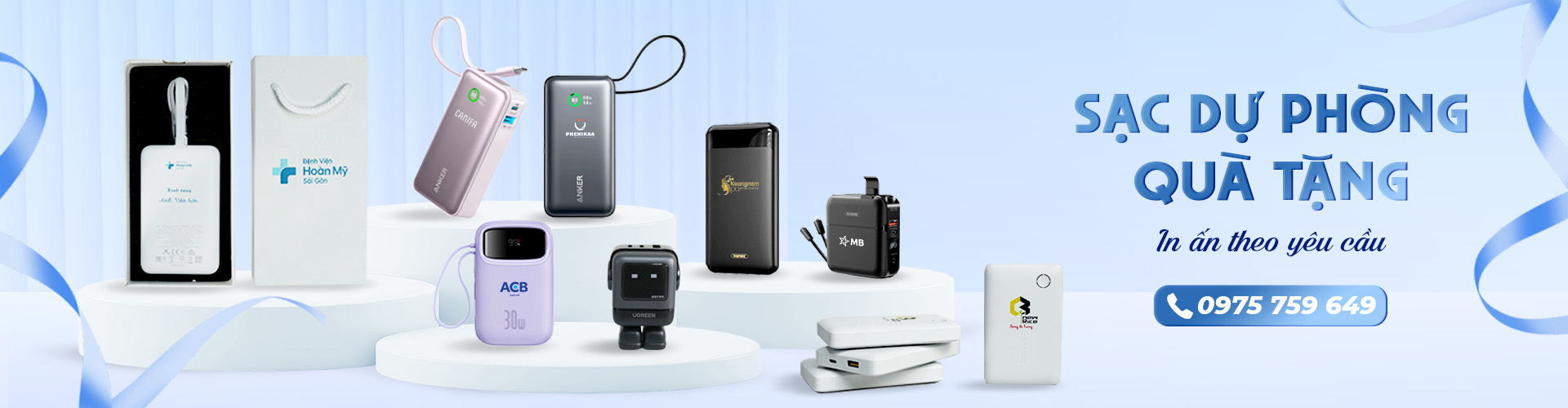 Xưởng sản xuất sạc dự phòng quà tặng, giá tốt, in ấn logo theo yêu cầu