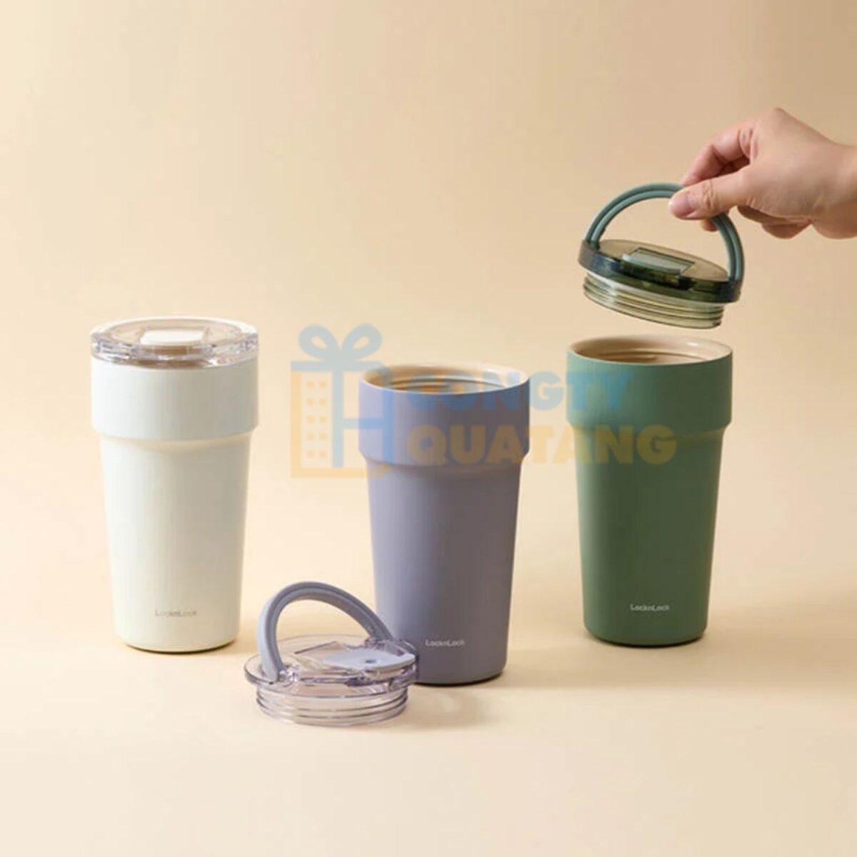 Ly giữ nhiệt LocknLock 710ml thép phủ sứ LHC4416