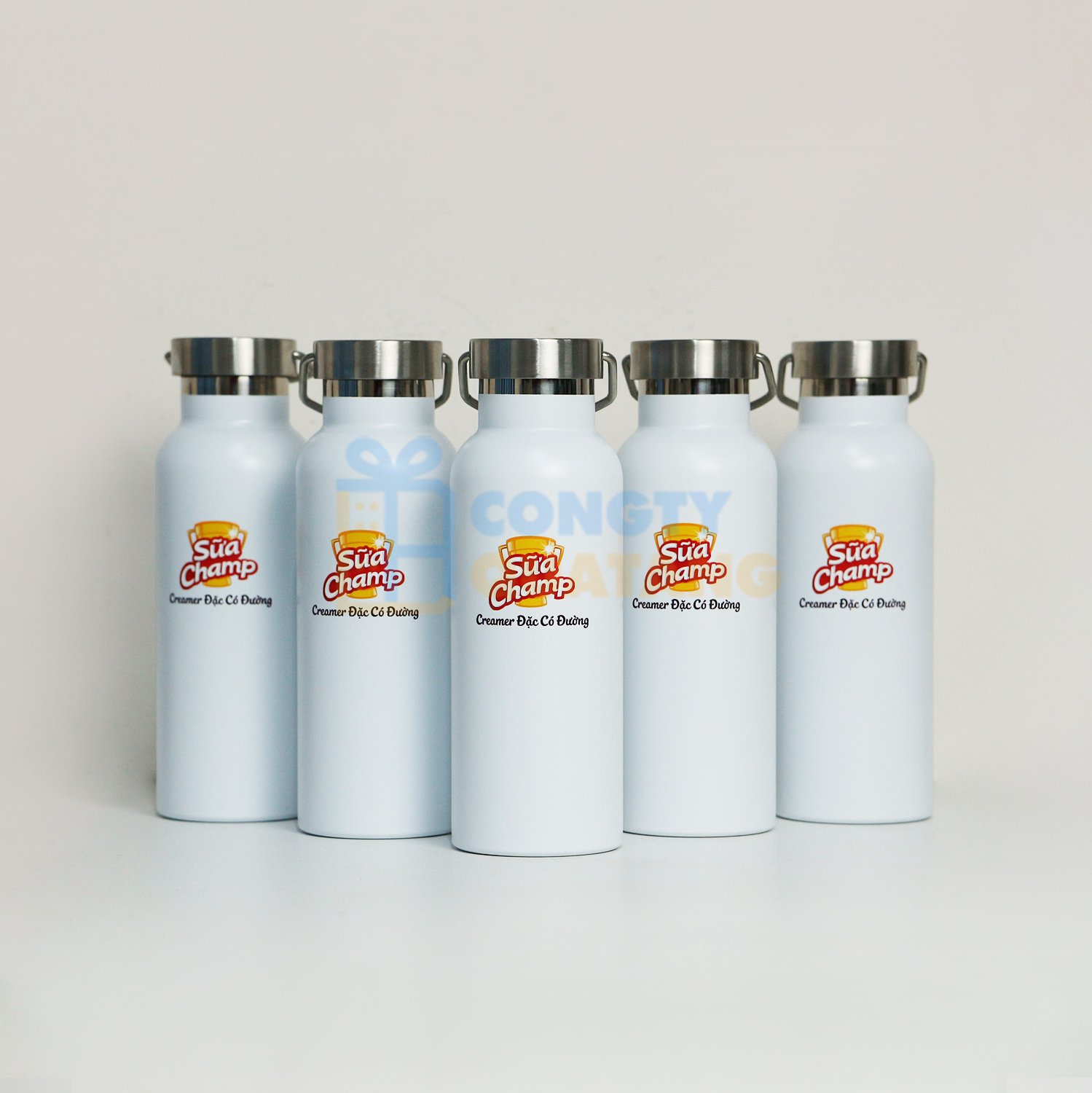 Bình nước giữ nhiệt in logo Sữa Champ Q128