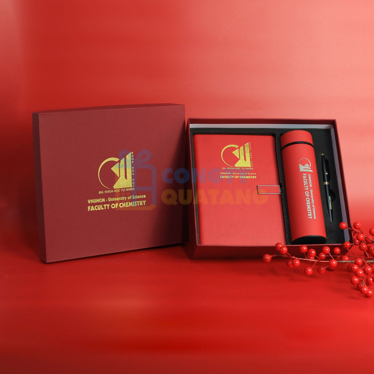 Bộ quà tặng bình, sổ, bút cao cấp