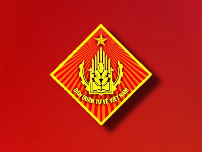 Logo Dân quân tự vệ phiên bản màu chuẩn theo đúng quy định nhận diện lực lượng