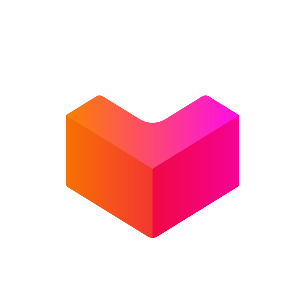 Hình khối trái tim cách điệu thể hiện sự kết nối và trải nghiệm mua sắm