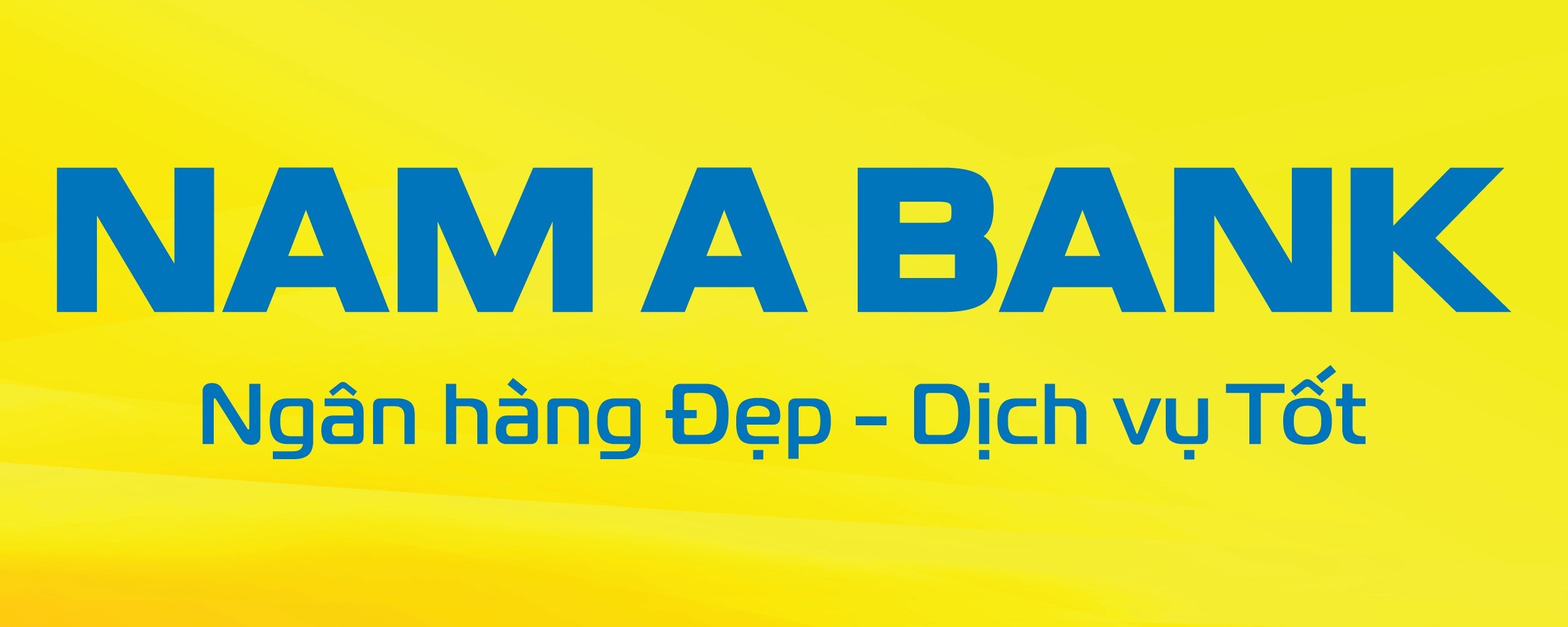Logo Nam Á Bank màu xanh trên nền vàng nổi bật