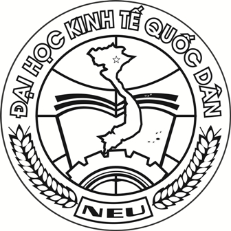 Logo Đại học Kinh tế Quốc dân trắng đen