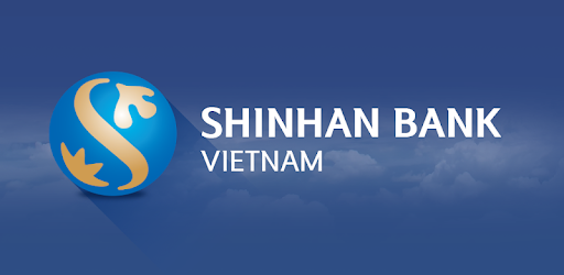 Logo Shinhan Bank Việt Nam hiển thị sắc nét trên nền tối