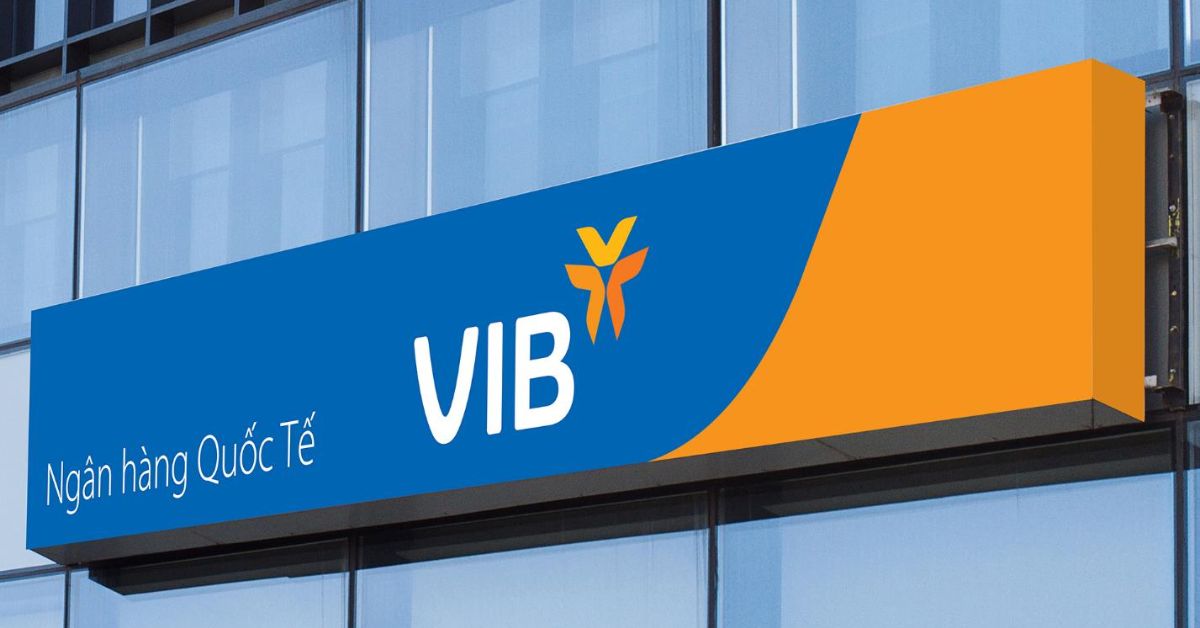 Logo VIB trên bảng hiệu của chi nhánh