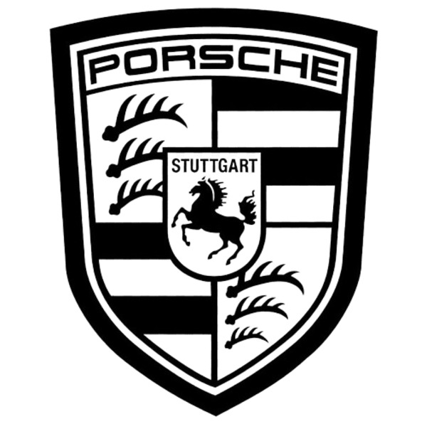 Porsche logo vector trắng đen