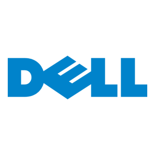 Logo Dell với chữ “E” nghiêng đặc trưng