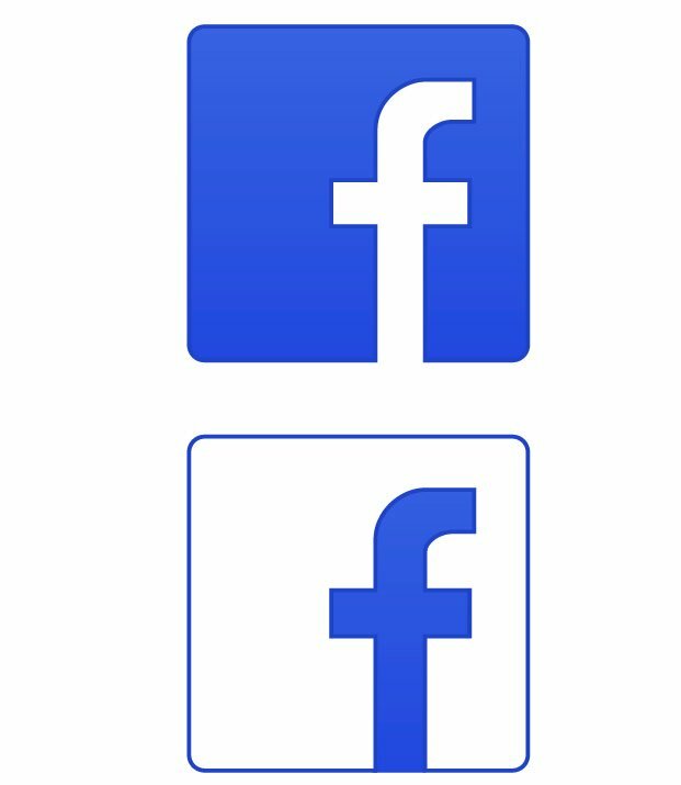 Logo Facebook đặt trên nền tương phản chuẩn