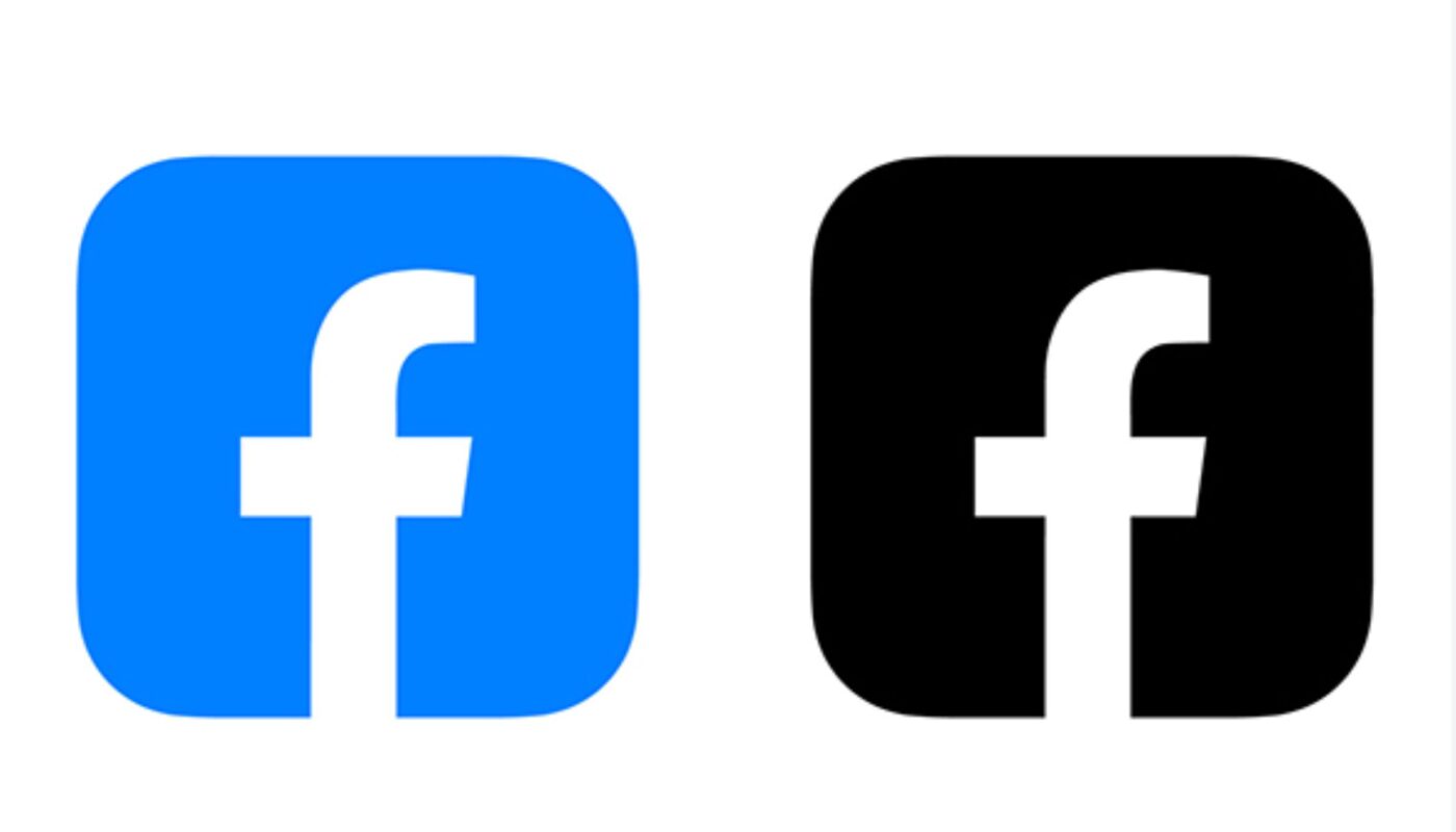 Logo Facebook trắng đen