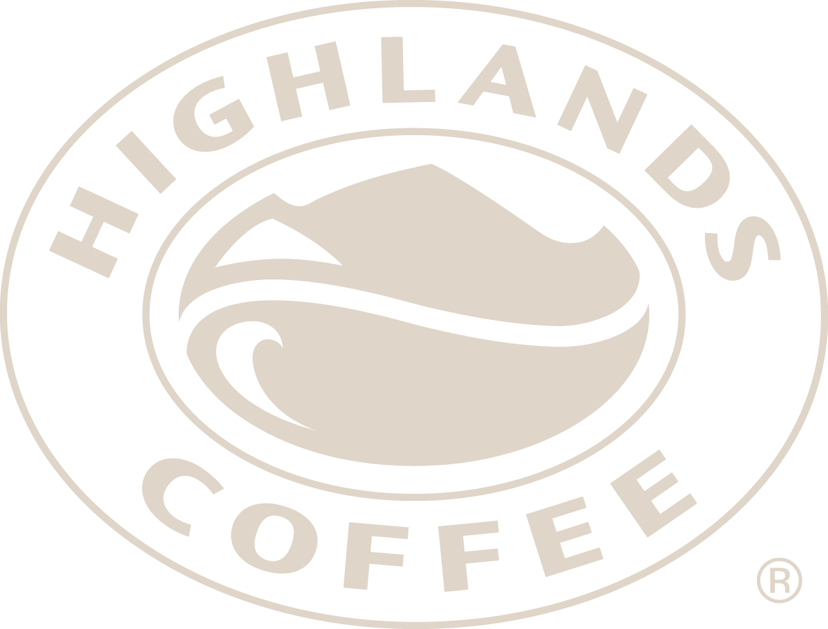 Logo Highlands tách nền màu kem