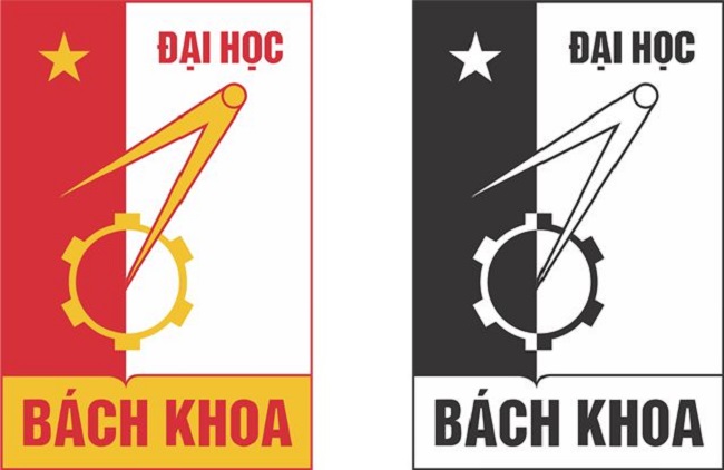 Logo HUST phiên bản đen trắng và chuẩn màu