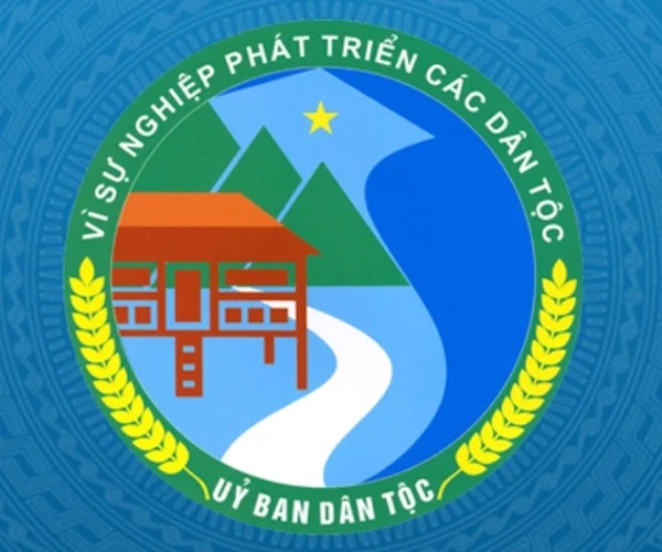 logo Ủy ban Dân tộc dùng trên backdrop hội nghị
