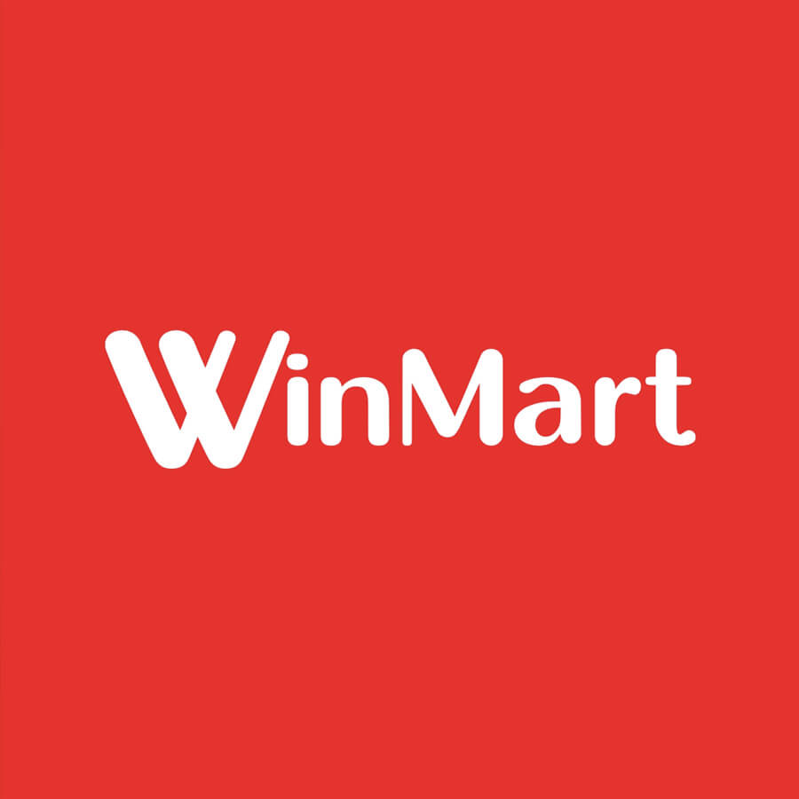 Logo Winmart chữ trắng trên nền đỏ