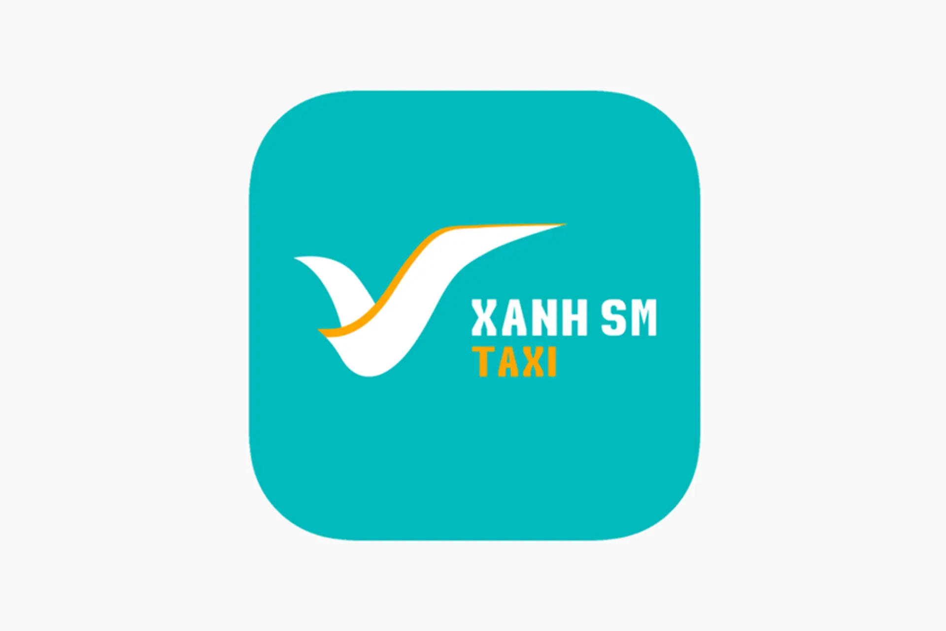 Logo Xanh SM chữ trắng trên nền xanh