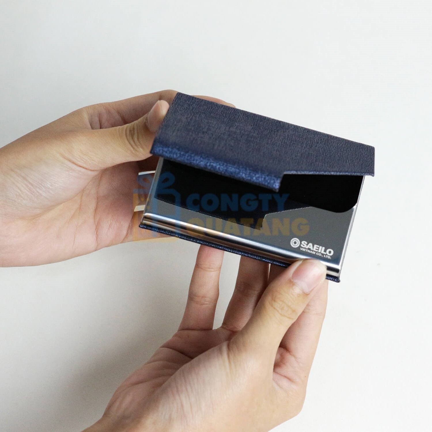 Personalized business card holder keeps new connections close and adds a refined touch to every client meeting