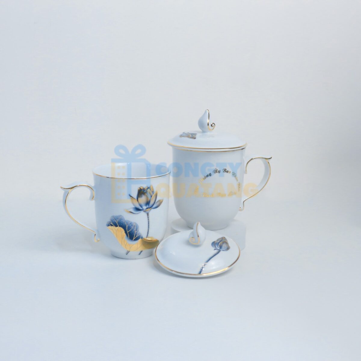 Ly sứ Minh Long 0.3L nắp mẫu đơn tịnh Tâm vàng 153009207V - congtyquatang.com.vn