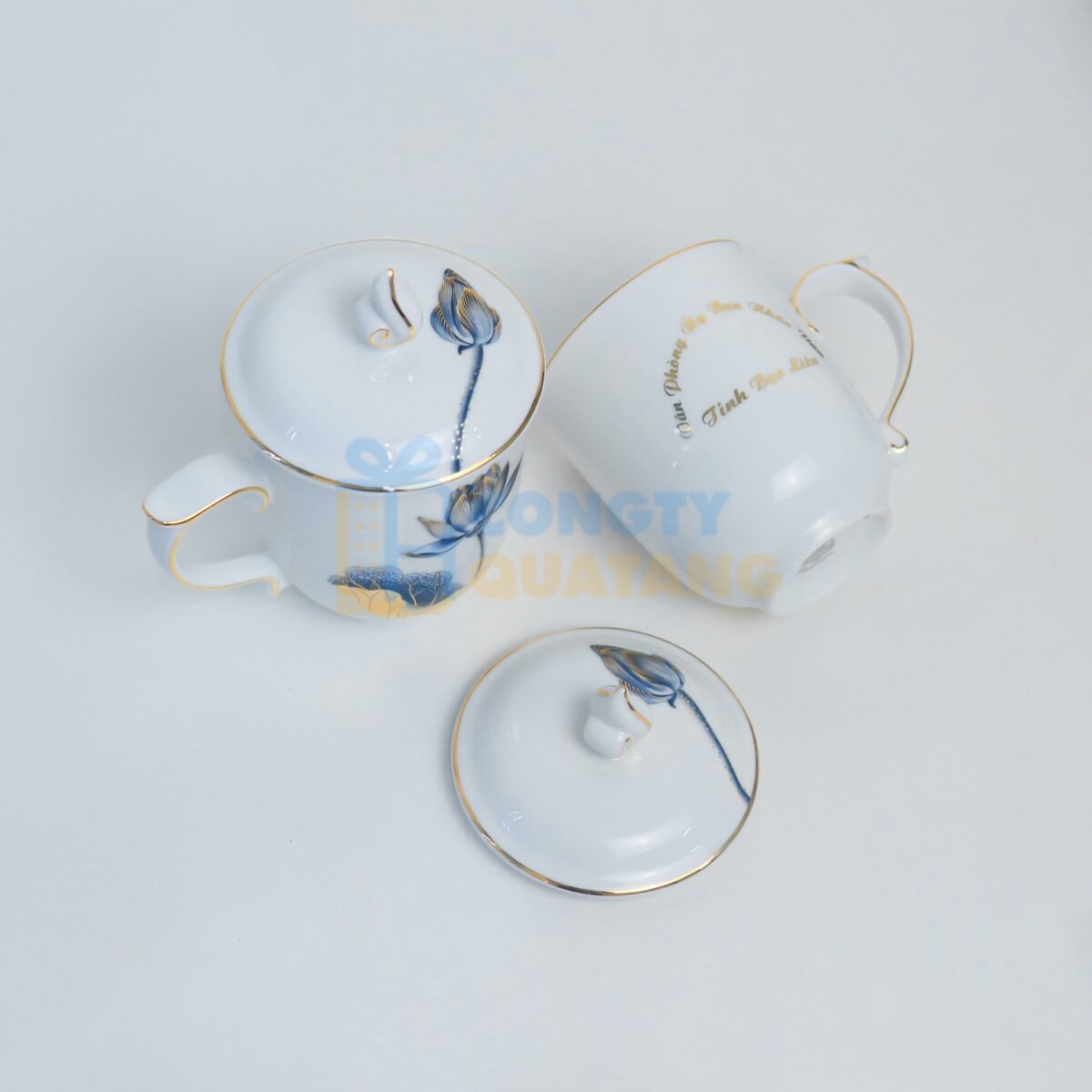 Ly sứ Minh Long 0.3L nắp mẫu đơn tịnh Tâm vàng 153009207V - congtyquatang.com.vn