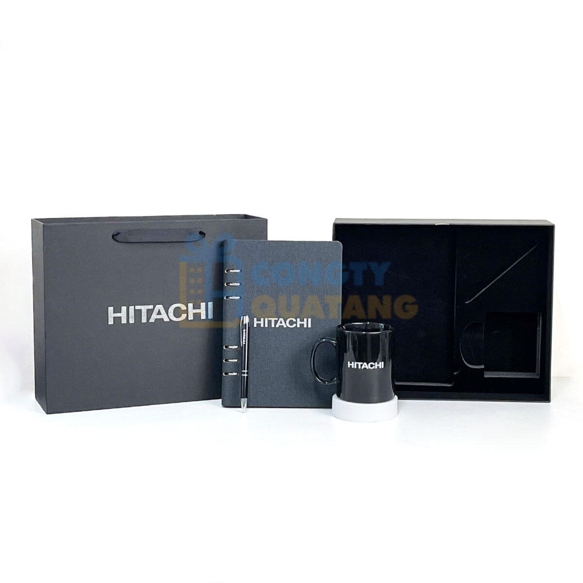 Bộ giftset quà tặng ly sứ, sổ tay và bút kim loại SQ309