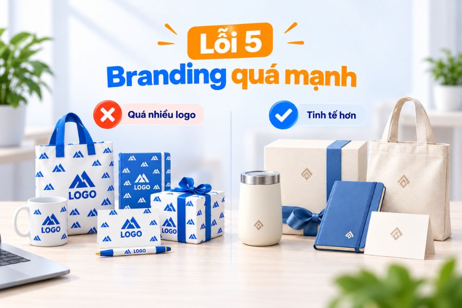 Logo doanh nghiệp nên được thể hiện vừa đủ để giữ tính thẩm mỹ và trải nghiệm của người nhận quà Logo doanh nghiệp nên được thể hiện vừa đủ để giữ tính thẩm mỹ và trải nghiệm của người nhận quà