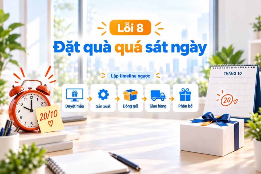 Chuẩn bị quà 20/10 sớm giúp doanh nghiệp chủ động thời gian thiết kế, duyệt mẫu, sản xuất và giao hàng. Chuẩn bị quà 20/10 sớm giúp doanh nghiệp chủ động thời gian thiết kế, duyệt mẫu, sản xuất và giao hàng