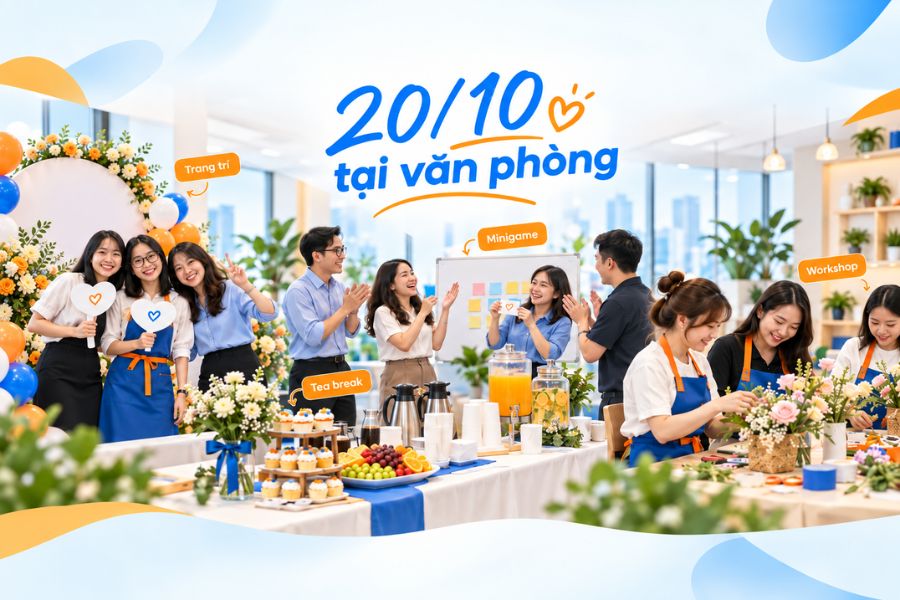 Trang trí văn phòng, tổ chức minigame và workshop là các ý tưởng tổ chức 20/10 cho nhân viên ý nghĩa Trang trí văn phòng, tổ chức minigame và workshop là các ý tưởng tổ chức 20/10 cho nhân viên ý nghĩa