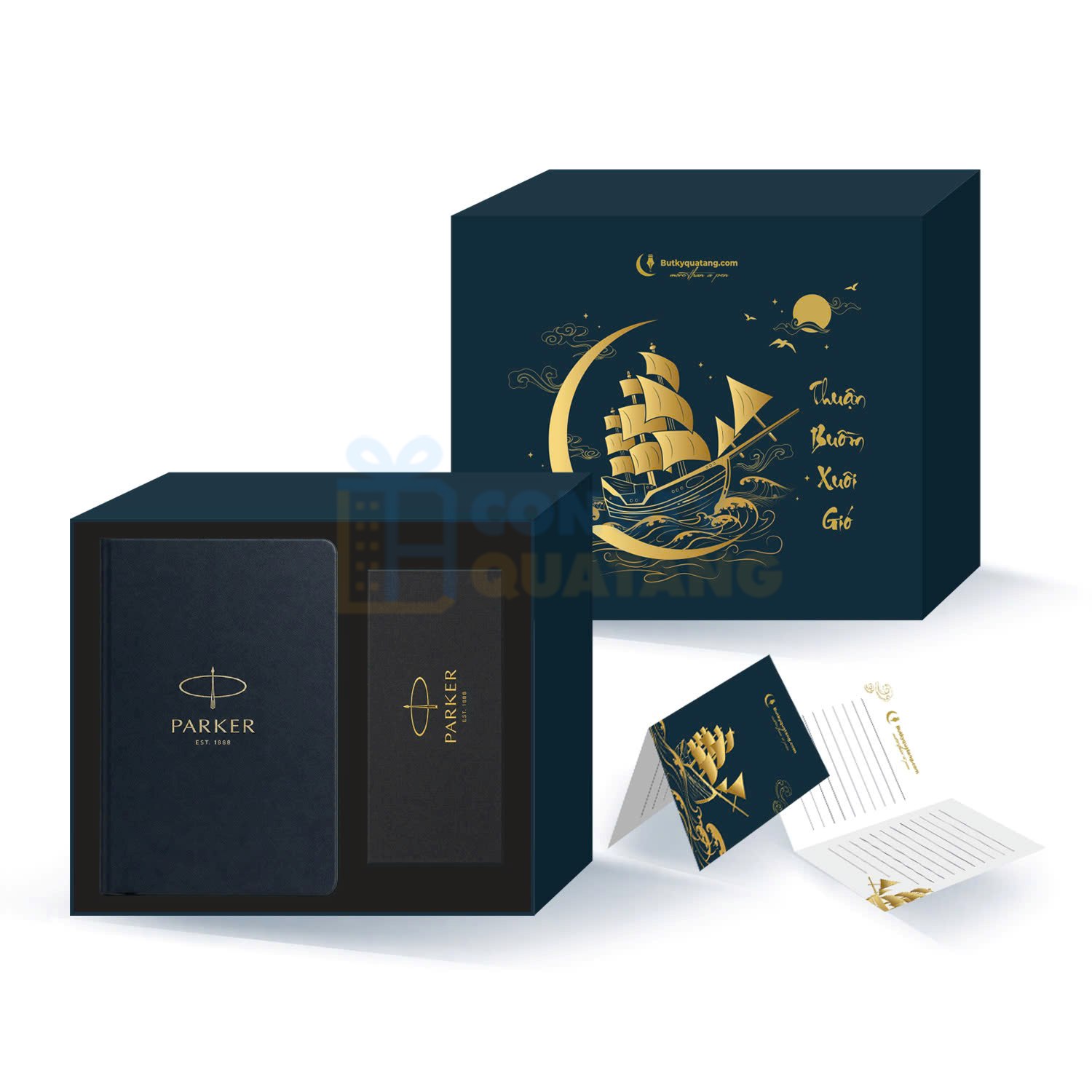 Giftset bút Parker Thuận Buồm Xuôi Gió cùng sổ da và thiệp cao cấp tặng doanh nhân, lãnh đạo Giftset bút Parker Thuận Buồm Xuôi Gió cùng sổ da và thiệp cao cấp tặng doanh nhân, lãnh đạo